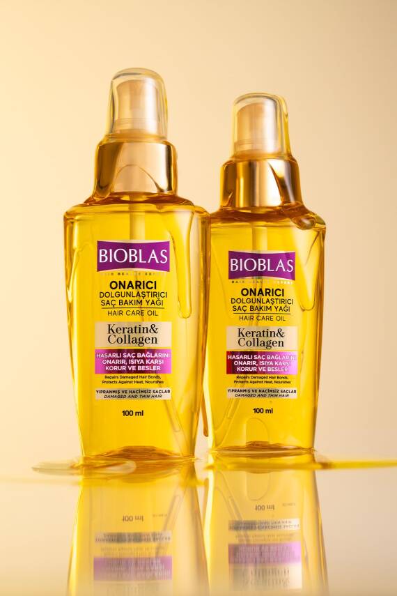 Bioblas Keratin & Kolajen Onarıcı Dolgunlaştırıcı Saç Bakım Yağı 100 Ml İnce Yıpranmış Saçlar - 4