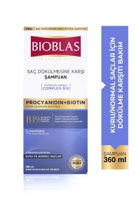 Bioblas Procyanidin & Biotin Dökülen Saçlar için Anti Stres Şampuanı 360 ml - Dökülme Karşıtı Şampuan - Bioblas