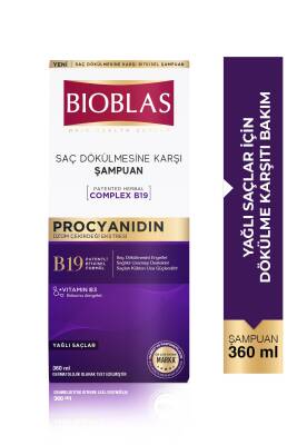 Bioblas Procyanidin Yağlı Saçlar İçin Arındırıcı Şampuan 360 Ml - Saç Dökülmesine & Yağlanmaya Karşı - Bioblas