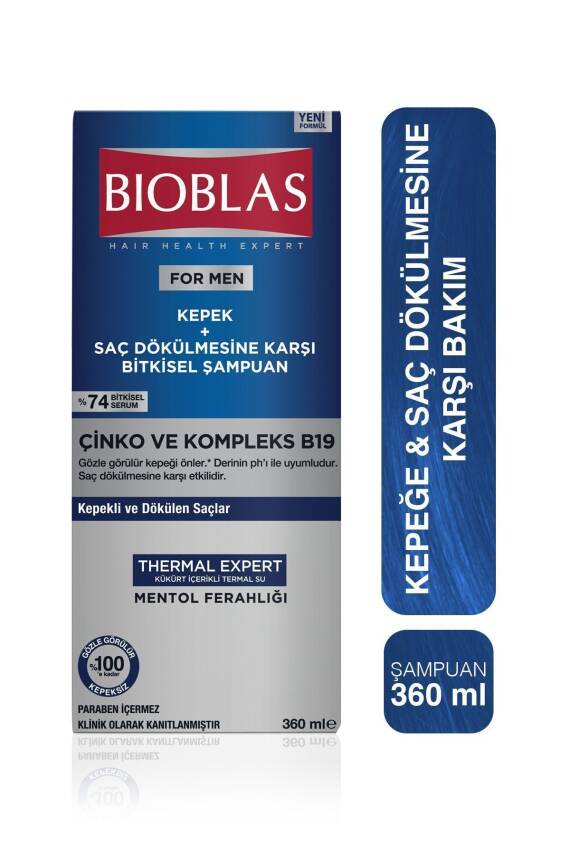 Bioblas Thermal Expert Men Kepek ve Saç Dökülmesine Karşı Şampuan 360 Ml - 1