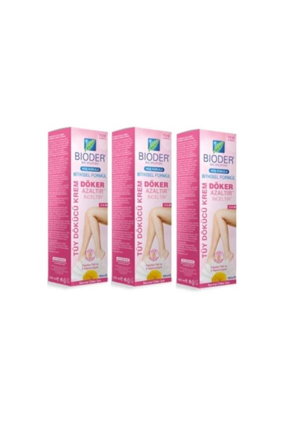 Bioder Normal Ciltler Için Tüy Dökücü Krem 3 x 100 ml - 1