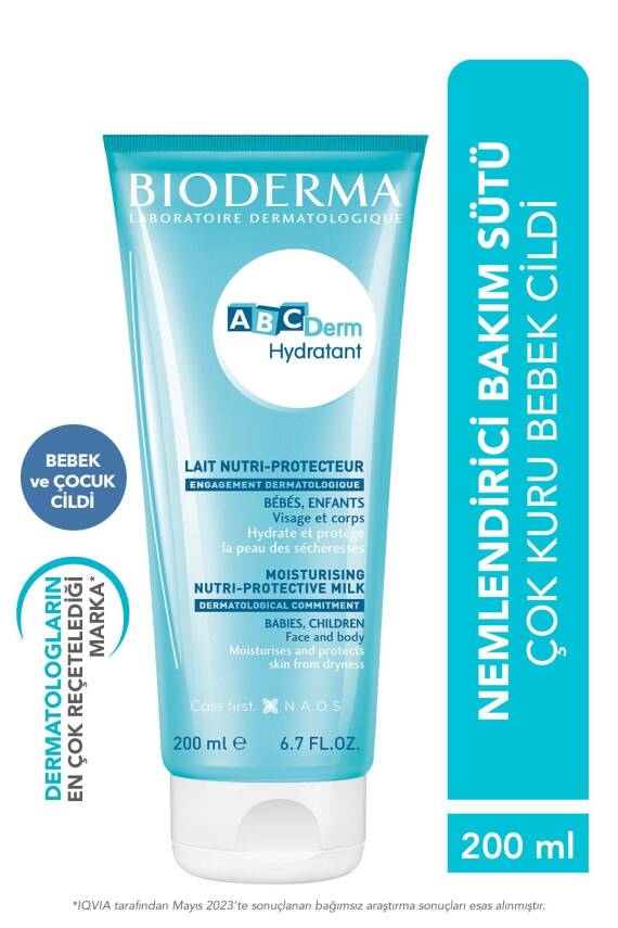 Bioderma ABCDerm Hydratant Lotion Bebek Cildi için Yoğun Nemlendirici, Onarıcı Süt Formda Bakım Kremi 200 ml - 1