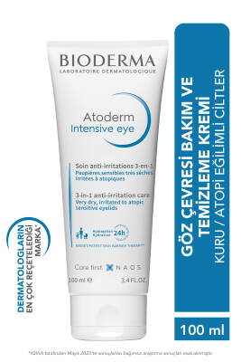 Bioderma Atoderm Intensive Eye Kuru Atopi Eğilimli Göz Çevresi Kremi ve Temizleyici Hyalüronik Asit 100 ml - Bioderma
