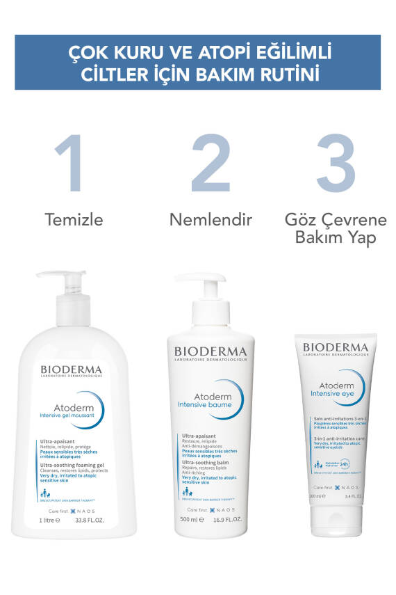 Bioderma Atoderm Intensive Eye Kuru Atopi Eğilimli Göz Çevresi Kremi ve Temizleyici Hyalüronik Asit 100 ml - 4