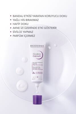 Bioderma Cicabio Cream+ Cilt Bariyeri Onarıcı Nemlendirici Yatıştırıcı Tüm Ciltler için Yüz Vücut Krem 100ml - 3