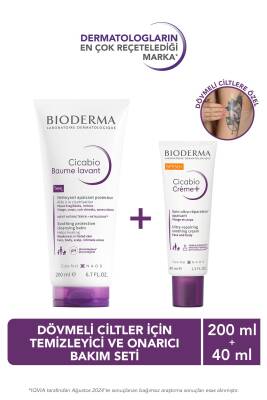 Bioderma Cicabio Dövmeli Ciltler İçin Temizleyici ve Onarıcı Bakım Seti - 1