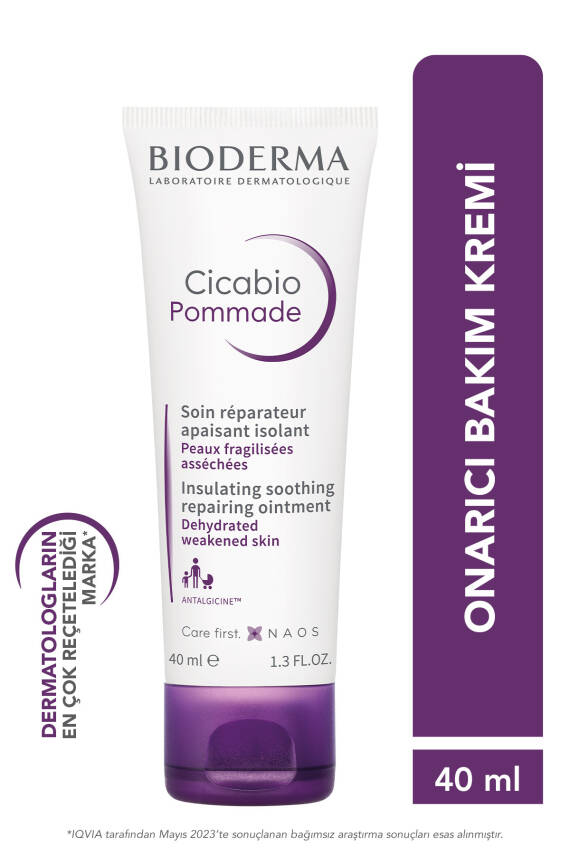 Bioderma Cicabio Pomad Lazer Uygulamaları Sonrası Cilt Bariyeri Onarıcı Bakım Kremi, Yetişkin ve Çocuk 40 ml - 1