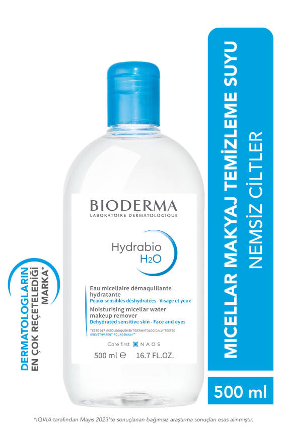 Bioderma Hydrabio H2O Nemlendirici Micellar Makyaj Temizleme Suyu Kuru Ciltler Yüz, Göz Çevresi 500 ml - 1
