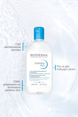 Bioderma Hydrabio H2O Nemlendirici Micellar Makyaj Temizleme Suyu Kuru Ciltler Yüz, Göz Çevresi 500 ml - 3