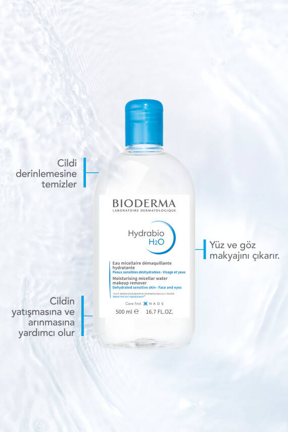 Bioderma Hydrabio H2O Nemlendirici Micellar Makyaj Temizleme Suyu Kuru Ciltler Yüz, Göz Çevresi 500 ml - 3