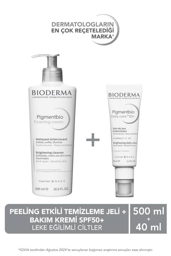 Bioderma Leke Karşıtı Aydınlatıcı Yıkama Jeli 500 ml & Leke Karşıtı Aydınlatıcı Güneş Koruyuculu Krem 40 ml - 1