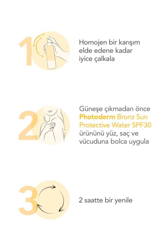 Bioderma Photoderm Bronz Sun Protective Water SPF30 Bronzlaştırıcı Güneş Koruyucu Yüz, Vücut, Saç 200 ml - 6