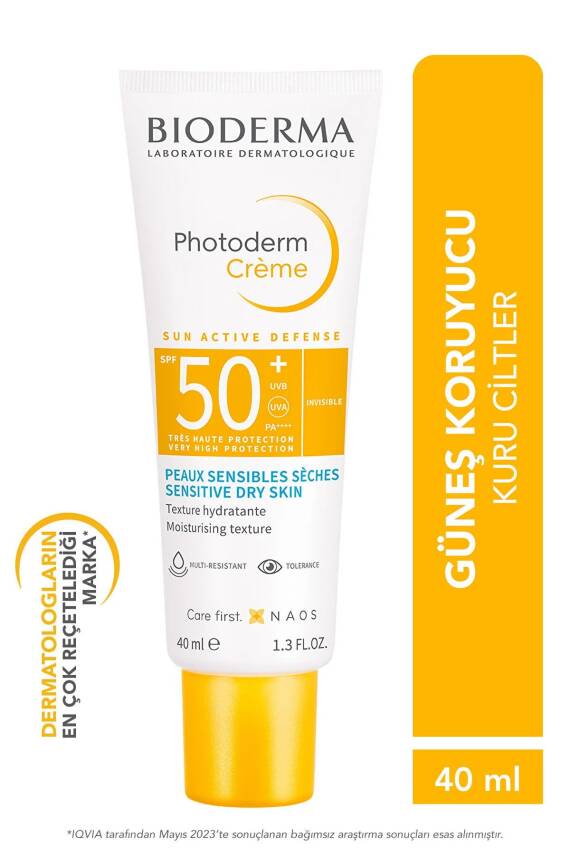 Bioderma Photoderm Cream SPF50+ Kuru Ciltler için Yüksek Korumalı Yüz Güneş Kremi 40 ml - 1