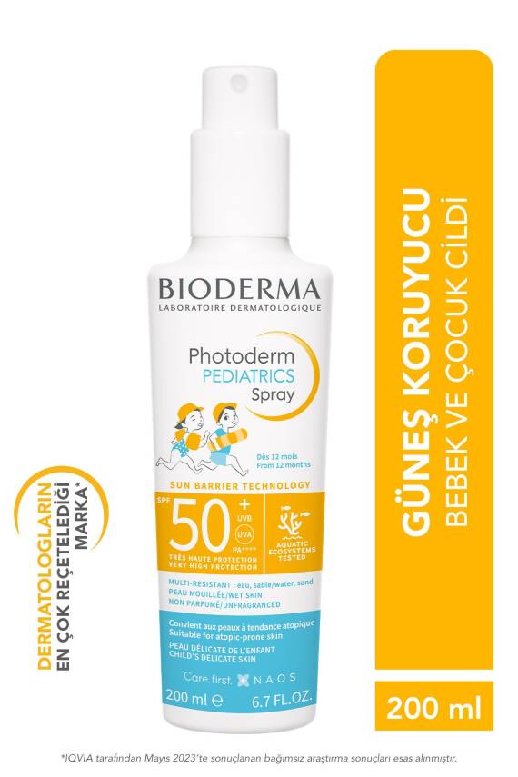 Bioderma Photoderm Pediatrics Spray SPF50+ Bebek, Çocuk Çok Yüksek Korumalı Sprey Formda Güneş Kremi 200 ml - 1