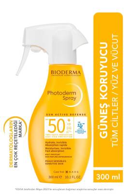 Bioderma Photoderm Spray SPF50+ Tüm Ciltler için Aile Boyu Sprey Formda Yüksek Korumalı Güneş Kremi 300 ml - Bioderma