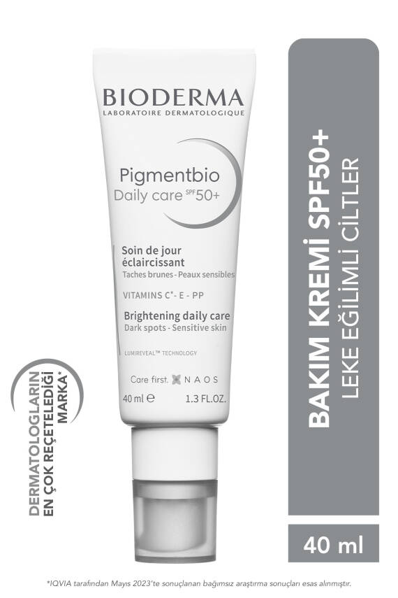 Bioderma Pigmentbio Daily Care Spf50 Leke Karşıtı Aydınlatıcı Güneş Koruyucu E Ve C Vitamini Krem 40 ml - 1