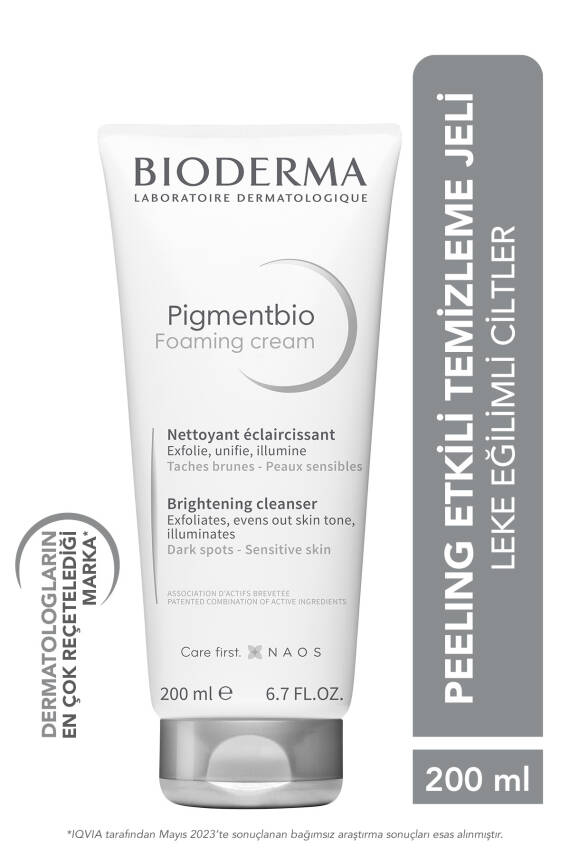 Bioderma Pigmentbio Foaming Cream Aydınlatıcı Peeling Etkili Yıkama Jeli Yüz Ve Vücut 200 ml - 1