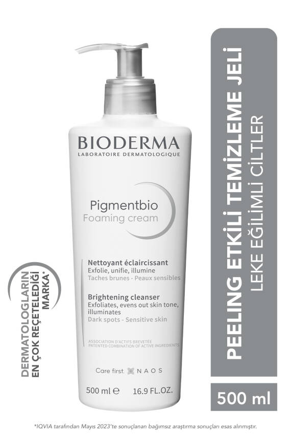 Bioderma Pigmentbio Foaming Cream Aydınlatıcı Peeling Etkili Yıkama Jeli Yüz Ve Vücut 500 ml - 1