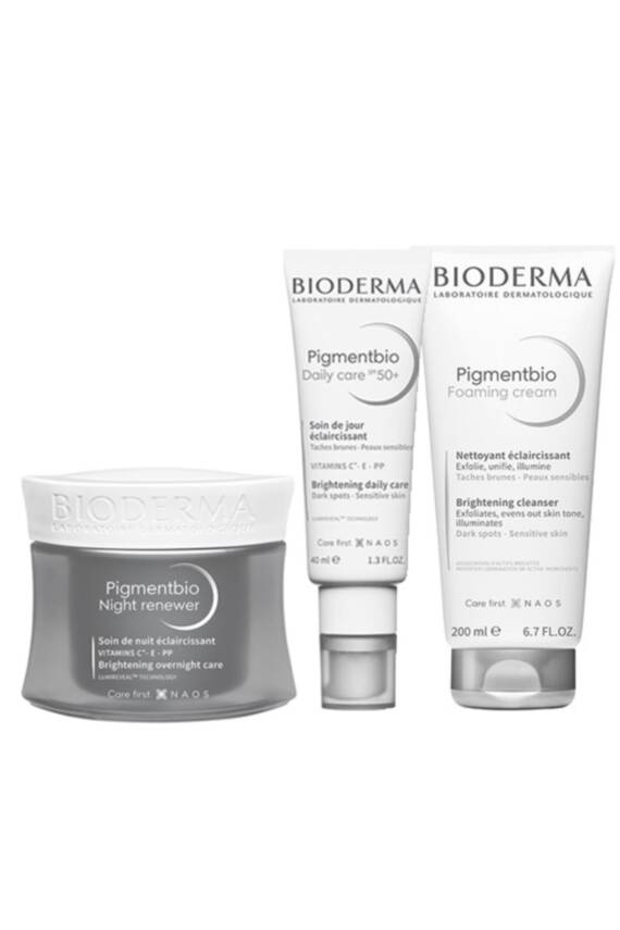 Bioderma Pigmentbio Leke Serisi | Gece Kremi + Gündüz Kremi + Temizleme Jeli Orijinal Boy Set - 1