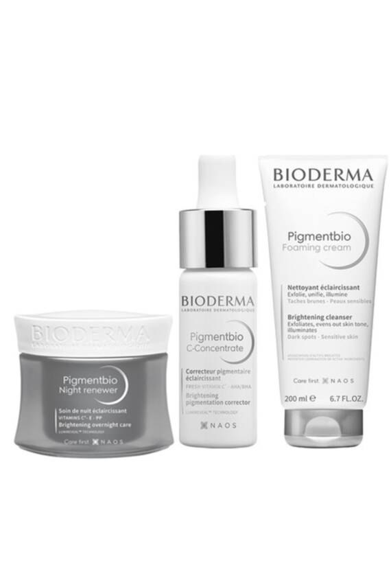 Bioderma Pigmentbio Leke Serisi | Gece Kremi + Serum + Temizleme Jeli Orijinal Boy - 1