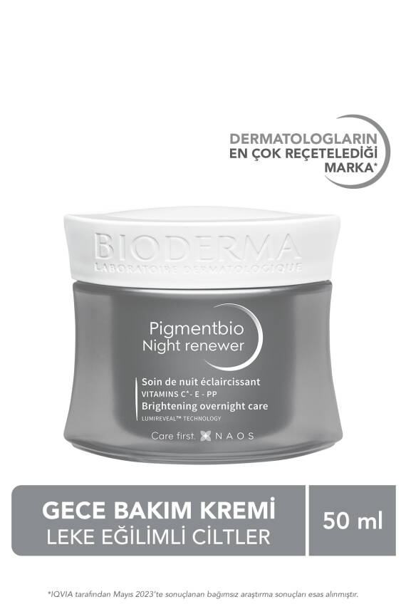Bioderma Pigmentbio Night Renewer Koyu Leke Karşıtı Cilt Tonu Eşitleyici C Ve E Vitamini Gece Kremi 50 ml - 1
