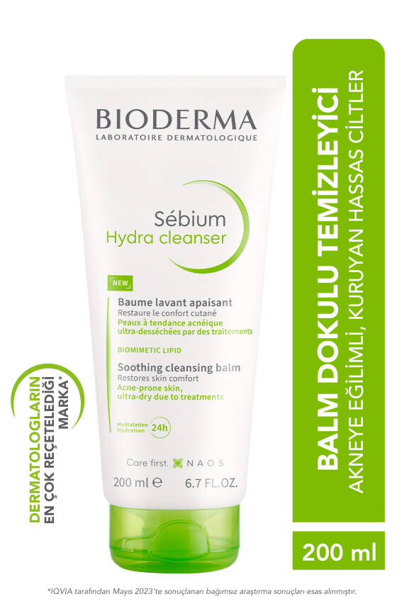 Bioderma Sebium Hydra Cleanser Akneye Eğilim Gösteren, Kuruyan Hassas Ciltler Balm Dokulu Temizleyici 200 ml - 1