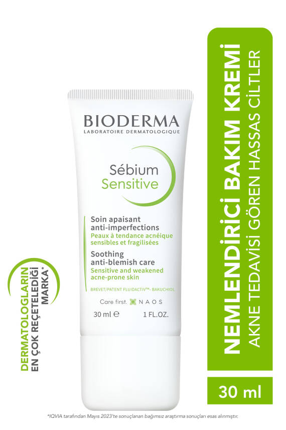Bioderma Sebium Sensitive Karma, Yağlı Ve Akne Eğilimli Ciltler Için Nemlendirici Bakım Kremi 30 ml - 1