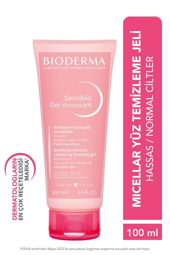 Bioderma Sensibio Foaming Gel Hassas ve Normal Ciltler Durulanan Micellar Yüz Temizleme Jeli 100 ml - 1