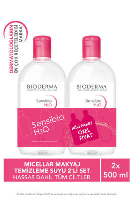 Bioderma Sensibio H2O Micellar Makyaj Temizleme Suyu 2'li Set 500ml - 1