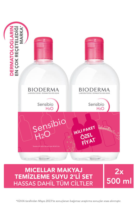 Bioderma Sensibio H2O Micellar Makyaj Temizleme Suyu 2'li Set 500ml - 1