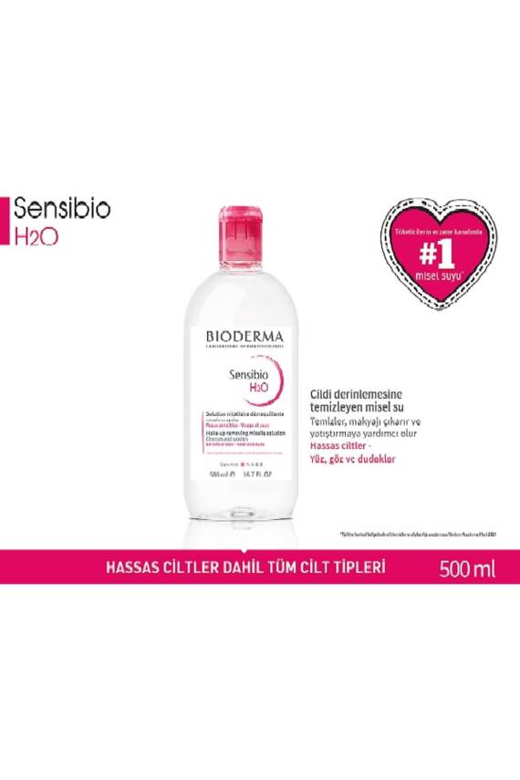 Bioderma Sensibio H2O Micellar Makyaj Temizleme Suyu Hassas ve Normal Ciltler 500 ml - 2