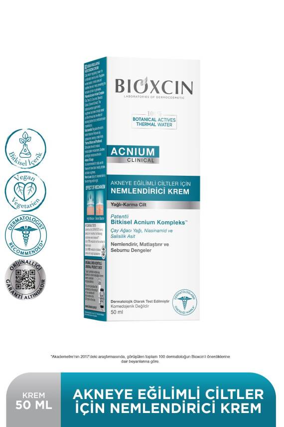 Bioxcin Acnium Sebum Dengeleyici Nemlendirici Krem 50 ml - 1