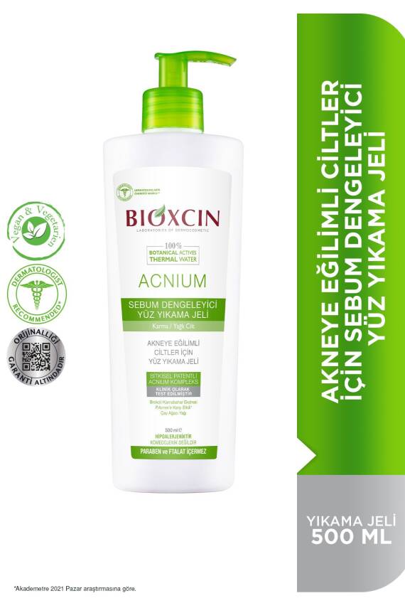 Bioxcin Acnium Sebum Dengeleyici Yüz Yıkama Jeli 500 ml - 7