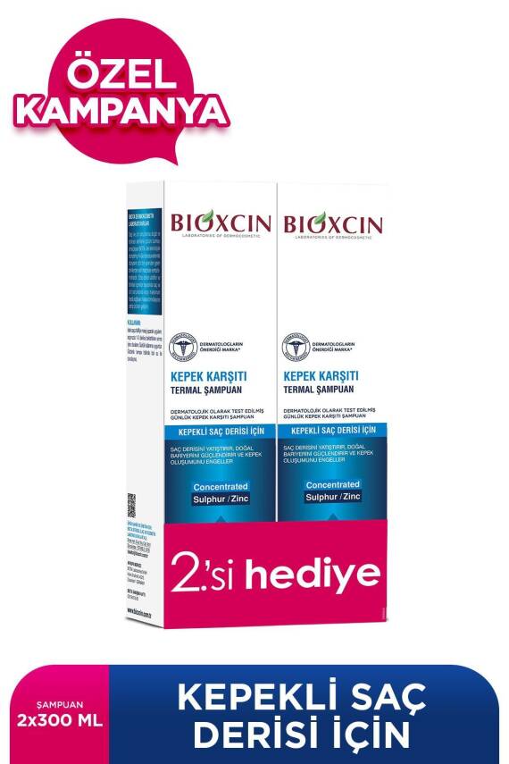 Bioxcin Aqua Thermal Kepek Karşıtı Şampuan 300 ml 2 Adet - Kaşıntı Ve Kepek Önleyici - 1
