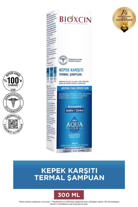 Bioxcin Aqua Thermal Kepek Karşıtı Şampuan 300ml Tüm Saç Tipleri - Kepek Kaşıntı Pullanma Karşıtı - 1