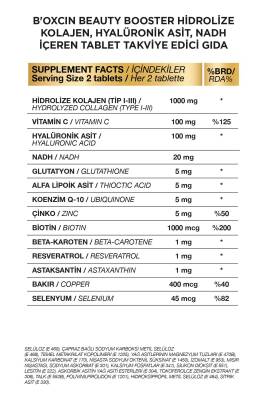 Bioxcin Beauty Booster 60 Tablet - Kolajen Nicotinamide CoQ10 Glutatyon Astaksantin Resveratrol Hya Asit. - 2