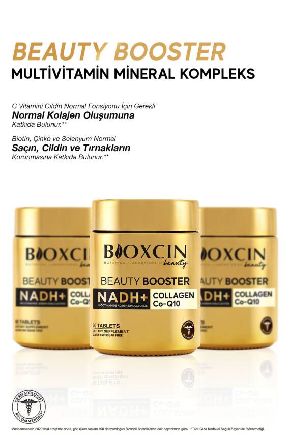 Bioxcin Beauty Booster 60 Tablet - Kolajen Nicotinamide CoQ10 Glutatyon Astaksantin Resveratrol Hya Asit. - 8