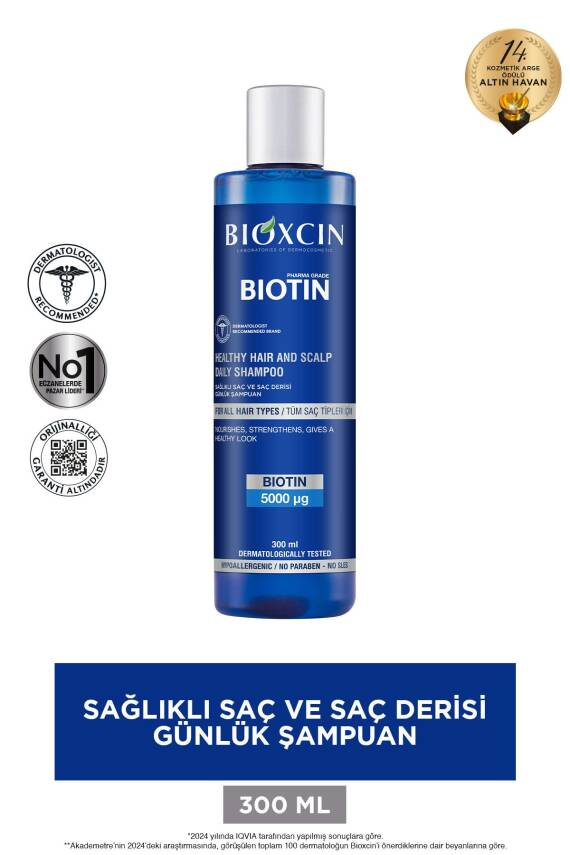 Bioxcin Biotin Şampuan 300 ml Tüm Saç Tipleri İçin - 1