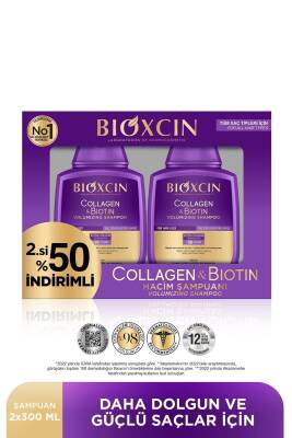 Bioxcin Collagen & Biotin Ekstra Hacim & Dolgunlaştırıcı Şampuan 300 Ml - 2 Li Avantaj Seti - Bioxcin