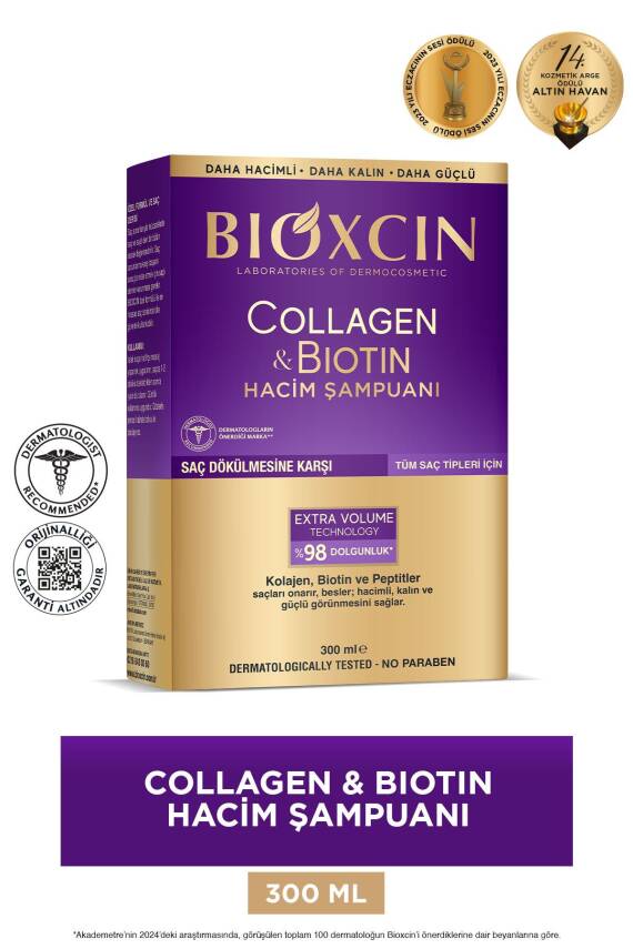 Bioxcin Collagen & Biotin Ekstra Hacim Şampuanı 300 ml - Kolajen Biotin İnce ve Seyrek Saçlar - 1