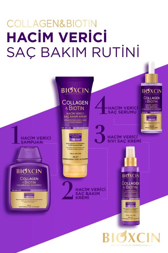 Bioxcin Collagen & Biotin Ekstra Hacim Şampuanı 300 ml - Kolajen Biotin İnce ve Seyrek Saçlar - 7