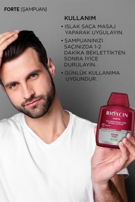 Bioxcin Forte Şampuan 3'lü Set 2 Adet ( 6 X 300 ml ) Yoğun Dökülme Karşıtı Şampuan - 4