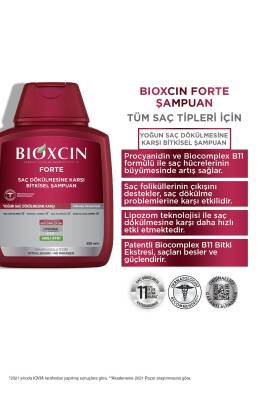 Bioxcin Forte Şampuan 3'lü Set 2 Adet ( 6 X 300 ml ) Yoğun Dökülme Karşıtı Şampuan - 8