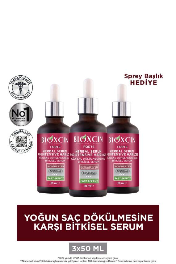 Bioxcin Forte Yoğun Saç Dökülmesine Karşı Bitkisel Serum 3x50ml - 3