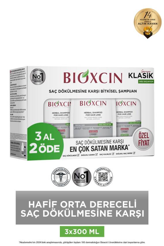 Bioxcin Genesis Yağlı Şaçlar İçin 300ml 3 AL 2 ÖDE - Klasik Saç Dökülme Karşıtı Şampuan - 1