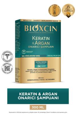 Bioxcin Keratin & Argan Onarıcı Bakım Şampuan 300 ml - Yıpranmış Ve Hassas Saçlar - Bioxcin