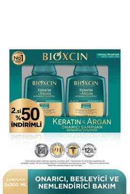 Bioxcin Keratin & Argan Onarıcı Şampuan 300 Ml - Yıpranmış Ve Hasar Görmüş Saçlar 2 Li Avantaj Set - Bioxcin
