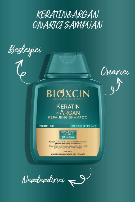 Bioxcin Keratin & Argan Onarıcı Şampuan 300 Ml - Yıpranmış Ve Hasar Görmüş Saçlar 2 Li Avantaj Set - 3