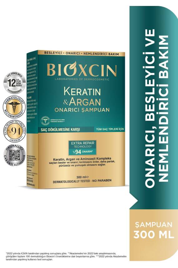Bioxcin Keratin & Argan Onarıcı Şampuan 300 Ml - Yıpranmış Ve Hasar Görmüş Saçlar 2 Li Avantaj Set - 6
