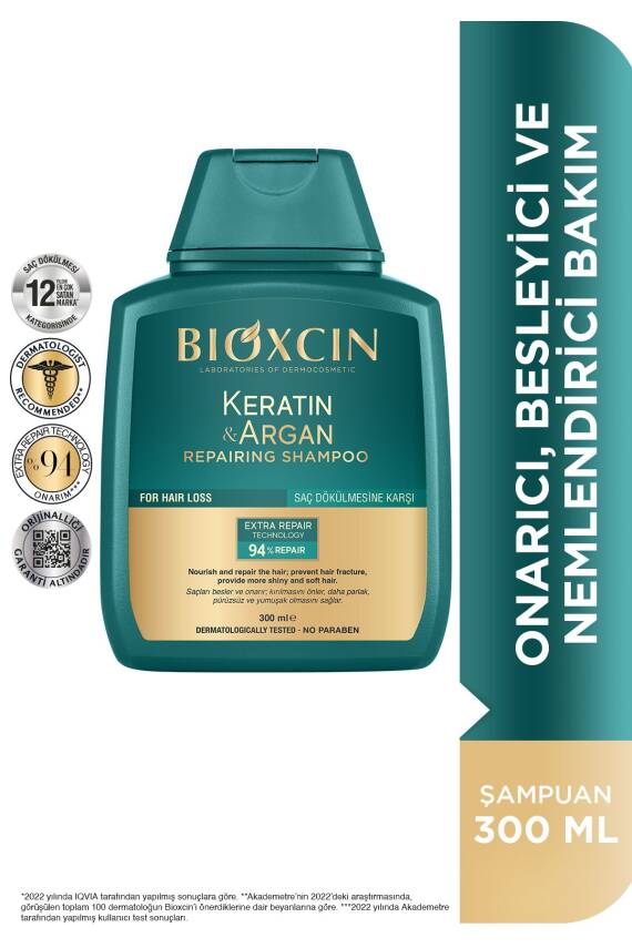 Bioxcin Keratin & Argan Onarıcı Şampuan 300 Ml - Yıpranmış Ve Hasar Görmüş Saçlar 2 Li Avantaj Set - 8
